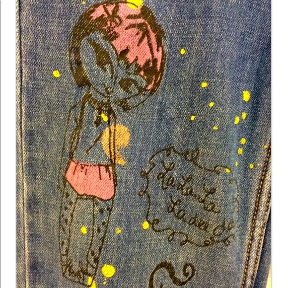 Custom Hand Painted Vintage Wearable Art Jeans Fun - Picture 3 of 8